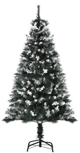 Albero di Natale Artificiale Innevato 150 cm 378 Rami con Bacche Verde