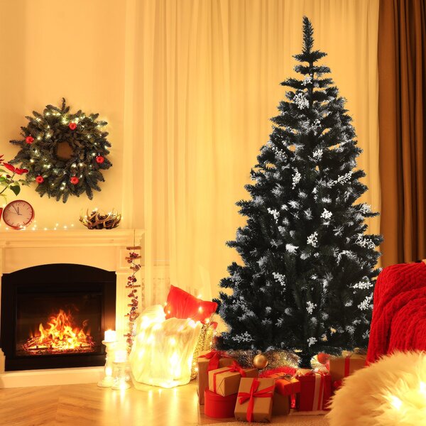Albero di Natale Artificiale Innevato 180 cm 603 Rami con Bacche Verde
