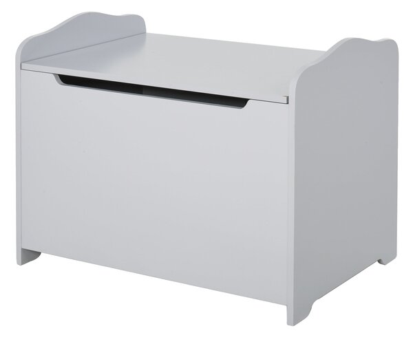 Cassapanca Baule Portagiochi 60x40x48 cm in MDF Grigio