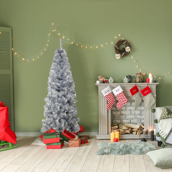 Albero di Natale Artificiale 150 cm 408 Rami Argento