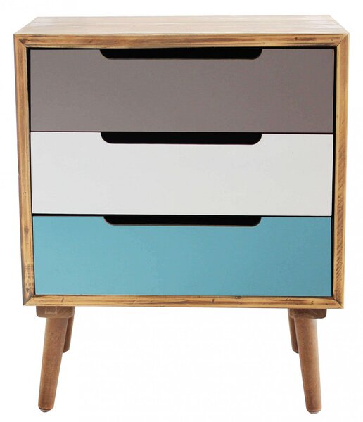 Cassettiera Adelaide 45,5x35,5x57,5 h cm in Legno Multicolor