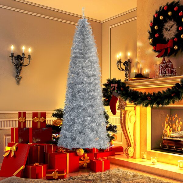 Albero di Natale Artificiale 210 cm 818 Rami Argento