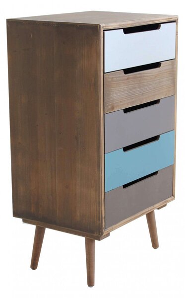 Cassettiera Darwin 45x36,5x81,5 h cm in Legno Multicolor