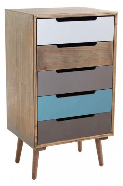 Cassettiera Darwin 45x36,5x81,5 h cm in Legno Multicolor