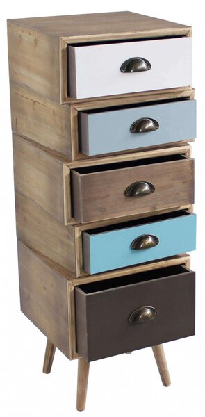 Cassettiera Colorado 40x36,5x99 h cm in Legno Multicolor