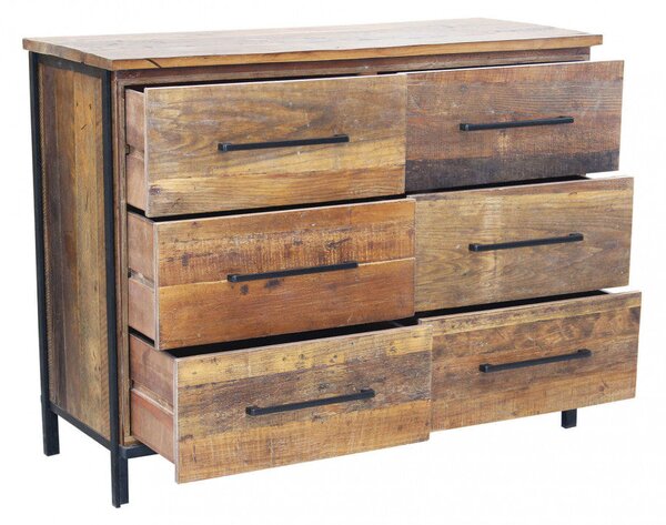 Mobile Bruce 110x45x86 h cm in Legno Marrone