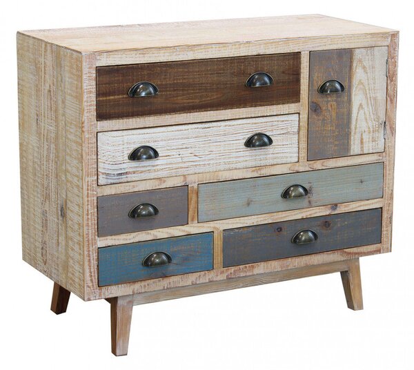 Mobile Damon 90x40x75 h cm in Legno Multicolor