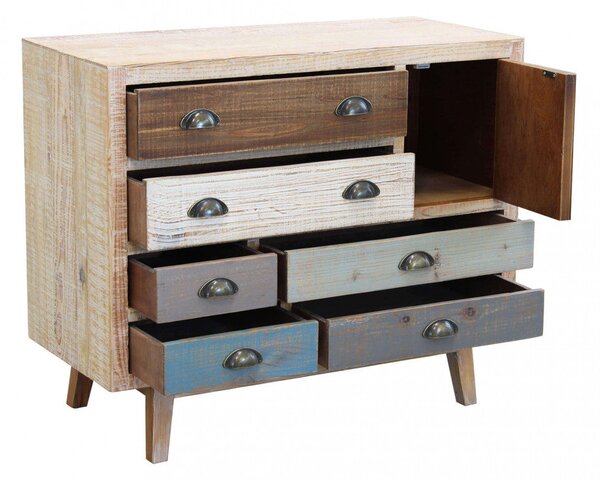 Mobile Damon 90x40x75 h cm in Legno Multicolor