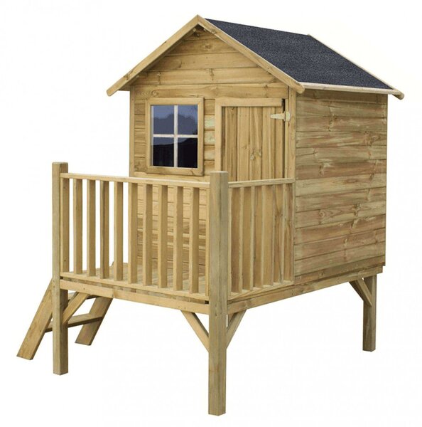 Casetta Gioco per Bambini in Legno Pollon 174x155x212 h cm in Legno