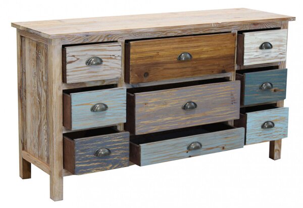Mobile Denny 130x40x72 h cm in Legno Multicolor