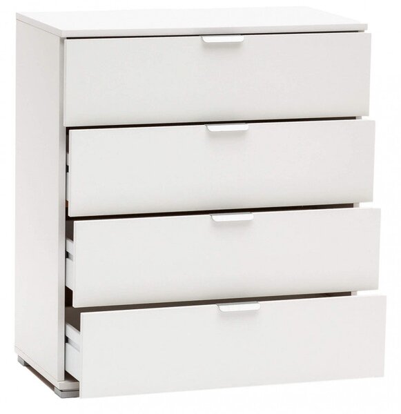 Mobiletto 4 Cassetti Bianca 75x38x85 h cm in Truciolare bilaminato Bianco