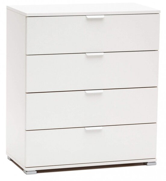 Mobiletto 4 Cassetti Bianca 75x38x85 h cm in Truciolare bilaminato Bianco