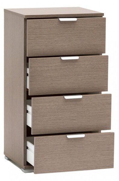 Mobiletto 4 Cassetti Rovere Grigio 45x38x85 h cm in Truciolare bilaminato Rovere grigio