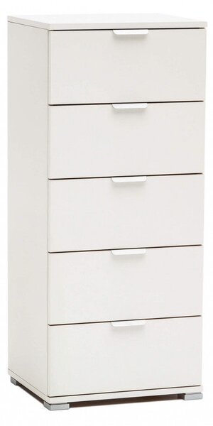 Mobiletto 5 Cassetti Bianca 45x38x103 h cm in Truciolare bilaminato Bianco