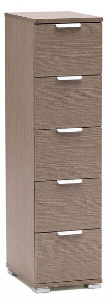 Cassettiera 5 Cassetti Rovere Grigio 27x38x103 h cm in Truciolare bilaminato Rovere grigio