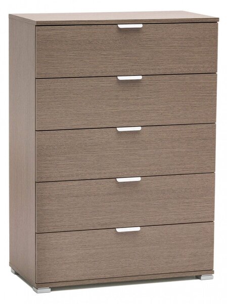 Mobiletto 5 Cassetti Rovere Grigio 75x38x103 h cm in Truciolare bilaminato Rovere grigio