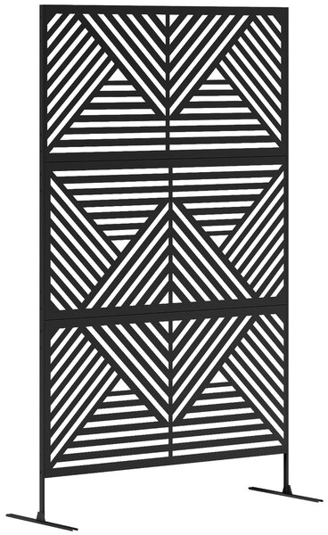 Separé Divisorio da Esterno Decorativo 122x45x198 cm con Traliccio per Rampicanti Nero