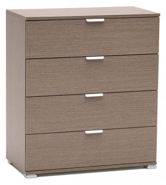 Mobiletto 4 Cassetti Rovere Grigio 75x38x85 h cm in Truciolare bilaminato Rovere grigio