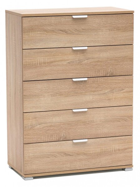 Mobiletto 5 Cassetti Naturale 75x38x103 h cm in Truciolare bilaminato Marrone chiaro