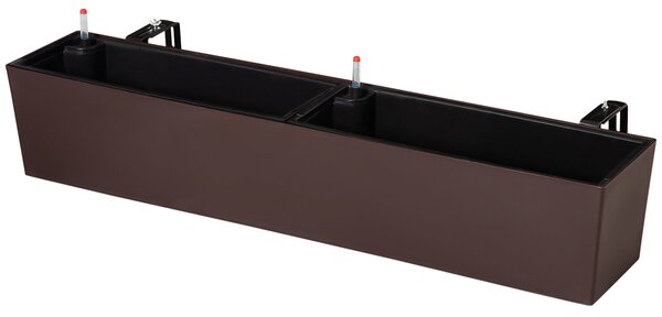 Fioriera da Balcone 99x18x19 cm in Polipropilene Marrone