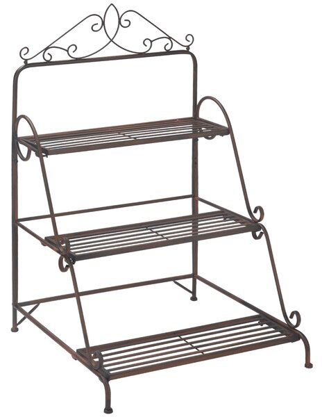Portapiante 3 Ripiani 60,5x59,5x95,5 cm in Metallo Marrone