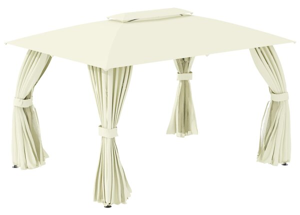 Gazebo da Giardino 3,95x2,95m in Acciaio Beige