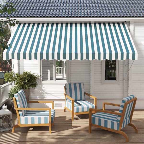 Outsunny Tende da sole per esterno 3x1.5m, Tenda per balcone a Bracci con Manovella in Metallo e Parasole in Poliestere, Verde | Aosom Italy