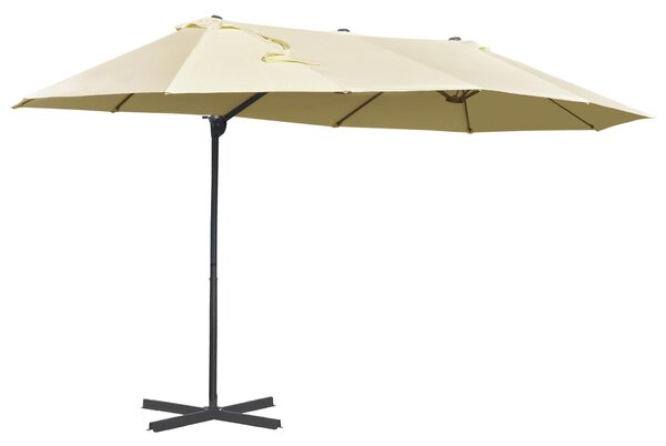 Ombrellone da Giardino Doppio 440x270x250 cm in Acciaio e Poliestere Crema