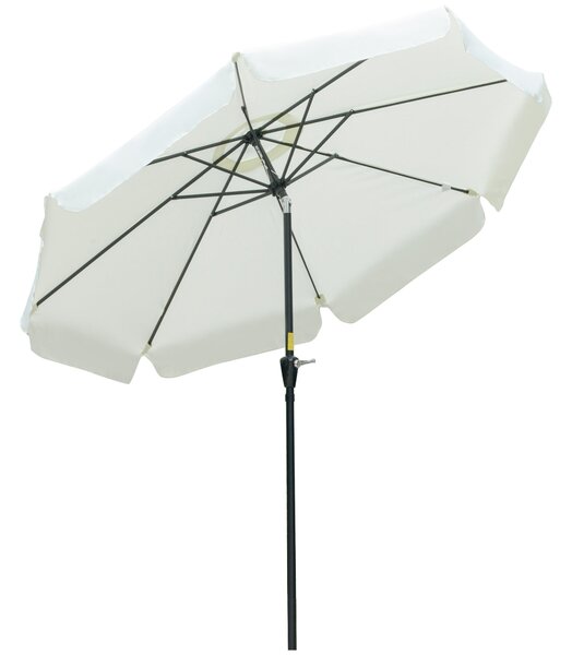 Ombrellone da Giardino Ø2,6x2,5 m Palo Ø38 mm in Alluminio e Poliestere Beige