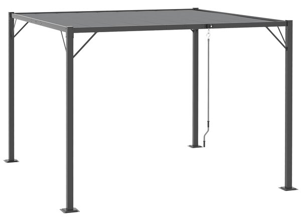 Pergola da Giardino 2,95x2,95m in Alluminio e Acciaio Grigio
