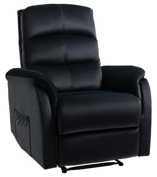 Poltrona Relax Manuale Reclinabile 85x95x104 cm in Tessuto Nero