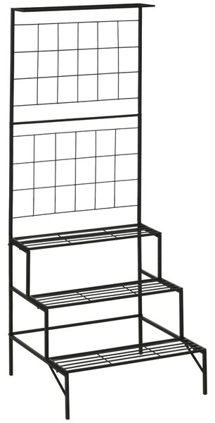 Portapiante 3 Ripiani 60x53,5x159,5 cm in Metallo Nero