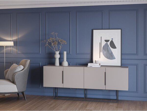 Cassettiera bassa grigio-beige 200x80 cm Titan - Marckeric