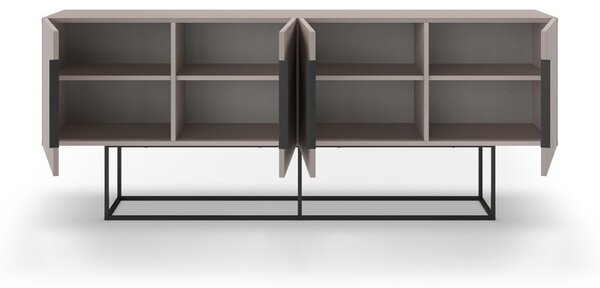Cassettiera bassa grigio-beige 200x80 cm Titan - Marckeric
