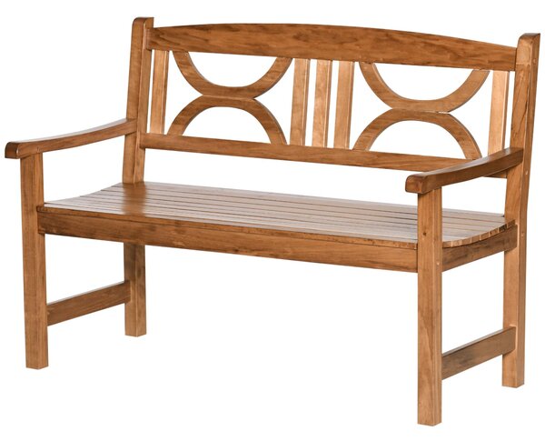 Panchina da Giardino 2 Posti 123x61x89,5 cm in Legno Naturale