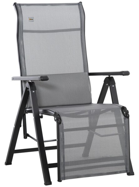 Sedia Sdraio Zero Gravity Reclinabile 70x65x111 cm in Acciaio e Tessuto a Rete Grigio