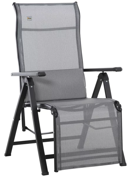 Sedia Sdraio Zero Gravity Reclinabile 70x65x111 cm in Acciaio e Tessuto a Rete Grigio