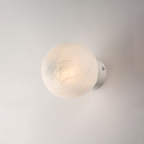 Applique Contemporanea Olaf Metallo Cromo Bianco 1 Luce E14