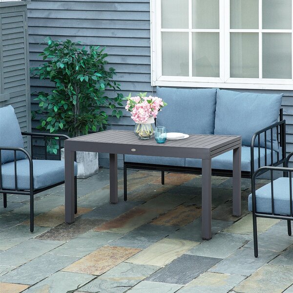 Tavolo Allungabile da Giardino 135-270x90x75 cm in Alluminio Grigio