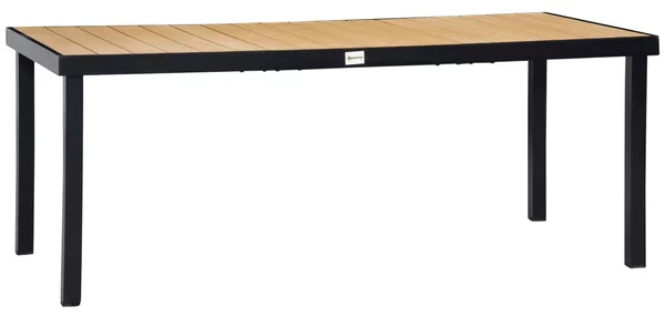 Tavolo da Giardino 190x90x74 cm in Alluminio e Plastica Nero