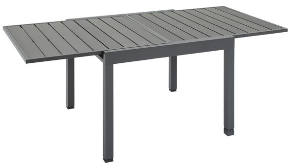 Tavolo Allungabile da Giardino 180x90x73 cm in Plastica e Alluminio Grigio