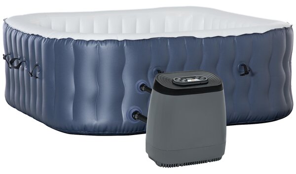Vasca Idromassaggio da Esterno Gonfiabile Riscaldata 180x180x68 cm 930 Litri Blu Scuro
