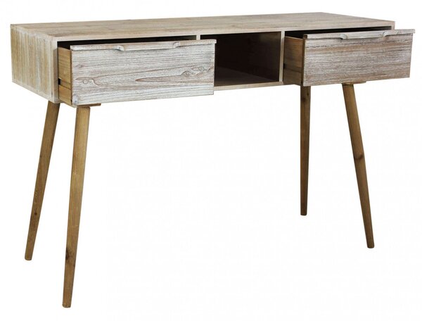 Consolle con 2 Cassetti 120x40x80 h cm in Legno di paulownia Marrone