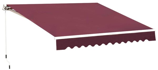 Tenda da Sole 295x250 cm in Alluminio e Poliestere Rosso Scuro