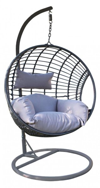 Dondolo Pensile da Giardino Elba in Wicker Grigio