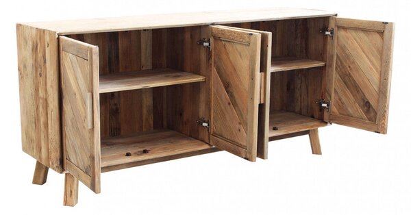 Credenza Roland 180x48x85 h cm in Pino riciclato Marrone