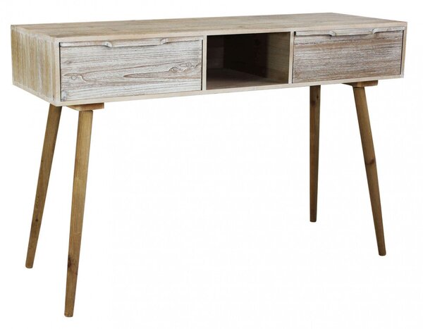 Consolle con 2 Cassetti 120x40x80 h cm in Legno di paulownia Marrone
