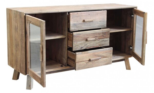 Credenza Dalton 160x48x85 h cm in Pino riciclato Marrone