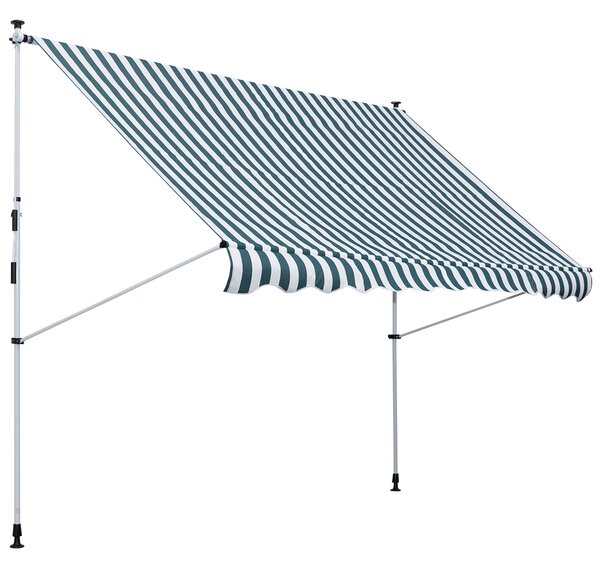Tenda da Sole a Muro 300x150 cm in Metallo e Poliestere Verde