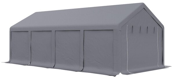 Tendostruttura da Giardino 7,95x3,95m in Acciaio e PVC Grigio